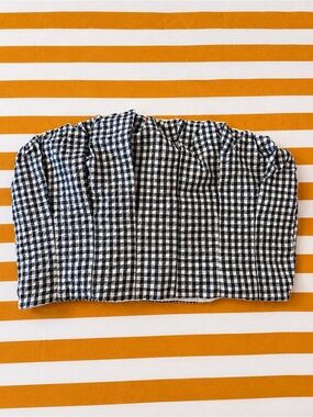 NWT Anthropologie MaeveGingham Strapless Crop Top